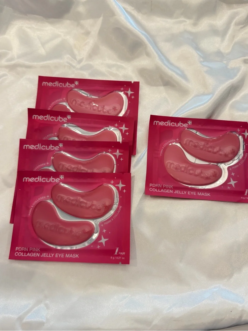 Medicube Jelly Eye Mask PDRN Pink Collagen Hydrogel Eye Patches - 5 Packs